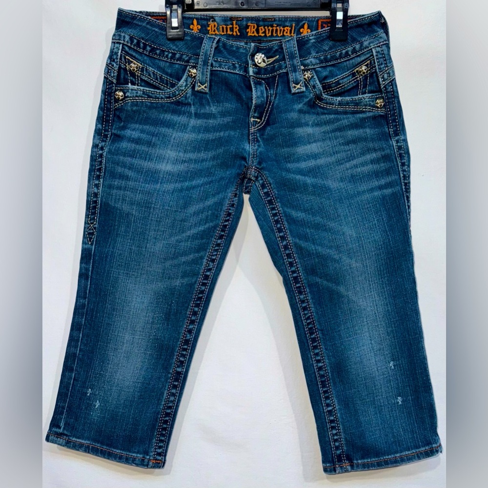 Womens Rock Revival Cropped Jean